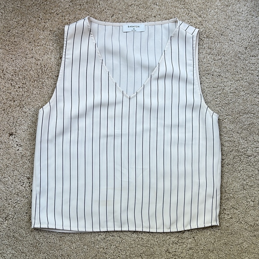 Babalon Ivory Striped Tank Top
